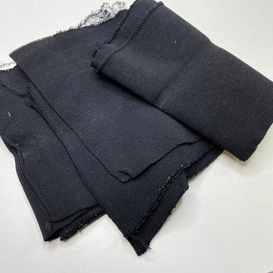Waistbands Ribbing - Double Width - Black - 2 Pack - FABCYCLE Deadstock and Sustainble Fabrics and Sewing Supplies (6823151599729)