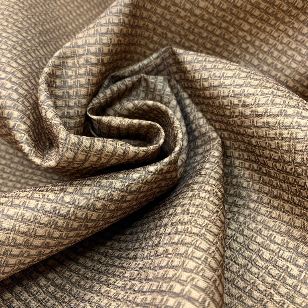 Never Weave Me - Polyester Blend Woven - Beige/Brown Abstract - 1.4M Bundle - FABCYCLE Deadstock and Sustainble Fabrics and Sewing Supplies (6734718206065)