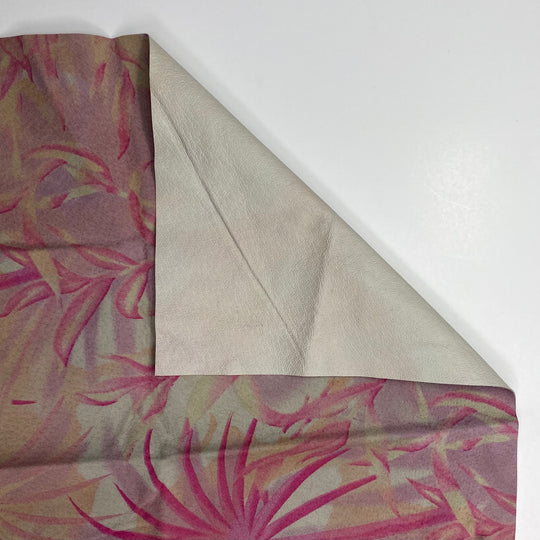 Printed Suede Leather - Pink Palm Party - Bundle - FABCYCLE Deadstock and Sustainble Fabrics and Sewing Supplies (6580291928177)