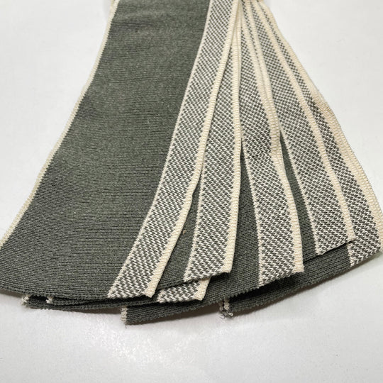 Collars Ribbing - Cream/Olive - 10 Pack - FABCYCLE Deadstock and Sustainble Fabrics and Sewing Supplies (6822753894513)