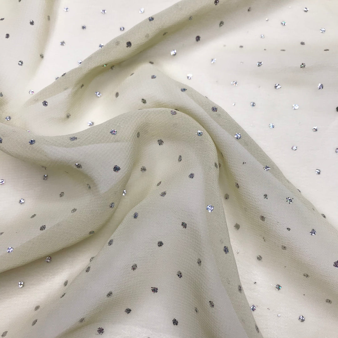 Sunspots - Glitter Poly Woven - Beige - 0.95M Bundle - FABCYCLE Deadstock and Sustainble Fabrics and Sewing Supplies (6589049602161)