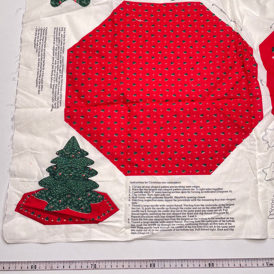 Christmas Tree Centrepiece Panel - Vintage Cotton Woven - Red Multi - 0.9M Bundle - FABCYCLE Deadstock and Sustainble Fabrics and Sewing Supplies (6824981954673)