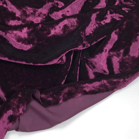 Luxurious - Crushed Velour Knit - Dark Purple - 2.50M Bundles - FABCYCLE Deadstock and Sustainble Fabrics and Sewing Supplies (4625350033521)