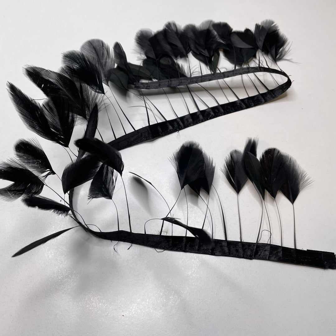 Feather Fringe Feathers - Black - Individual - FABCYCLE Deadstock and Sustainble Fabrics and Sewing Supplies (6804955955313)