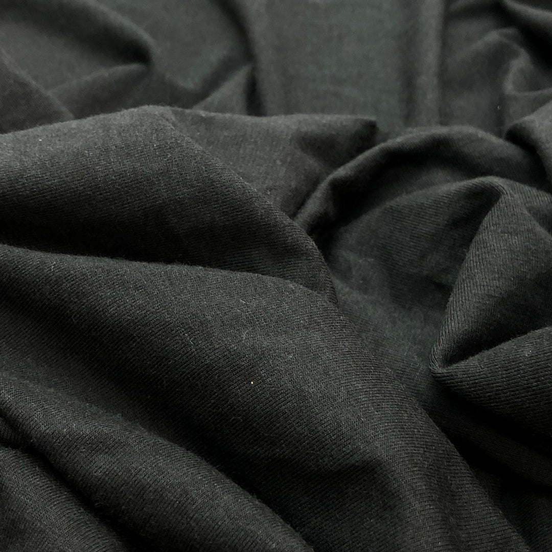 Bamboo/Cotton Stretch Jersey - Pure Black - 2.5M Bundle - FABCYCLE Deadstock and Sustainble Fabrics and Sewing Supplies (4574076338289)