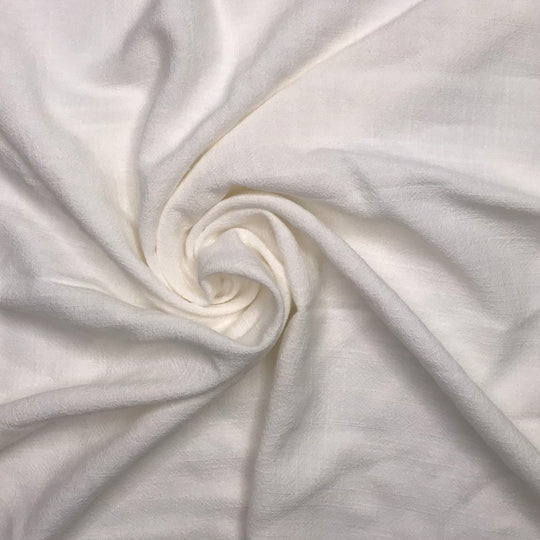 Summer Culottes - Noil Viscose Blend Woven - White - 1M Bundle - FABCYCLE Deadstock and Sustainble Fabrics and Sewing Supplies (6577764434033)