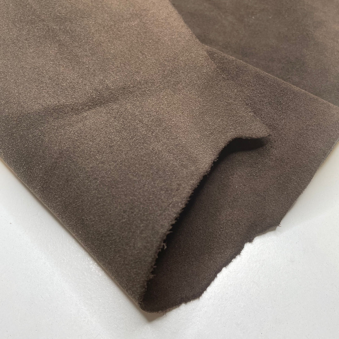Dark Soil Joy - Suede Leather - Dark Brown - 0.67M Bundle - FABCYCLE Deadstock and Sustainble Fabrics and Sewing Supplies