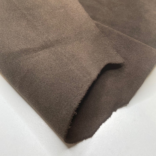 Dark Soil Joy - Suede Leather - Dark Brown - 0.67M Bundle - FABCYCLE Deadstock and Sustainble Fabrics and Sewing Supplies