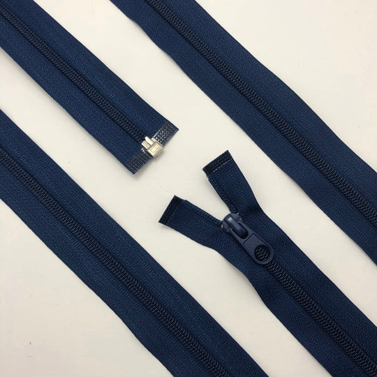 21” Coil Zipper -  Seperating - Navy Blue - Individual - FABCYCLE Deadstock and Sustainble Fabrics and Sewing Supplies (4599942250609)