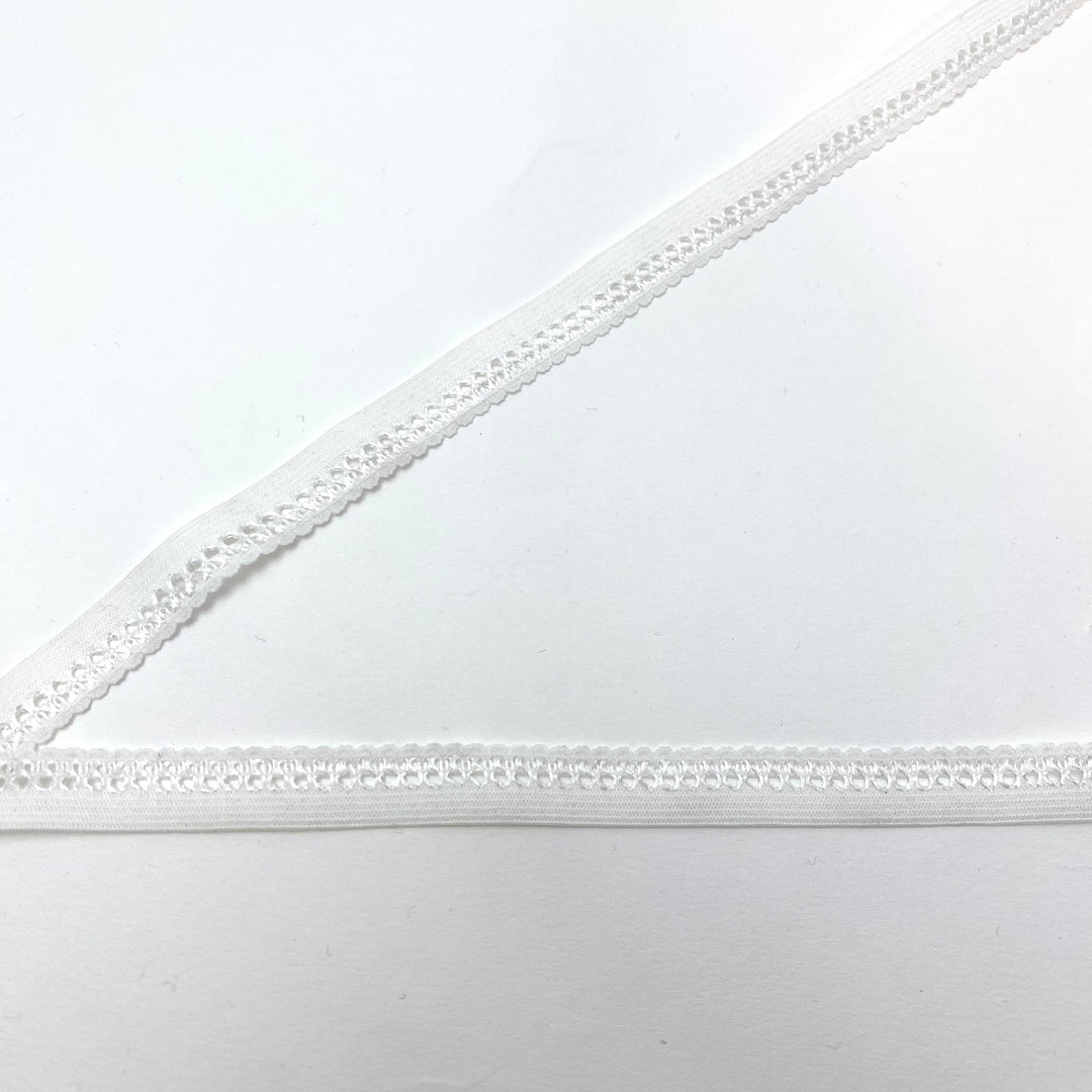1/2" Decorative Elastic Strap - Stretch - White - 3.7M Bundle - FABCYCLE Deadstock and Sustainble Fabrics and Sewing Supplies (6563418210417)