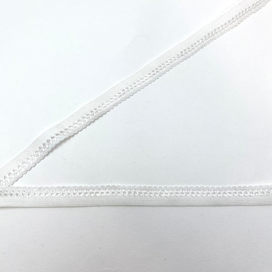 1/2" Decorative Elastic Strap - Stretch - White - 3.7M Bundle - FABCYCLE Deadstock and Sustainble Fabrics and Sewing Supplies (6563418210417)