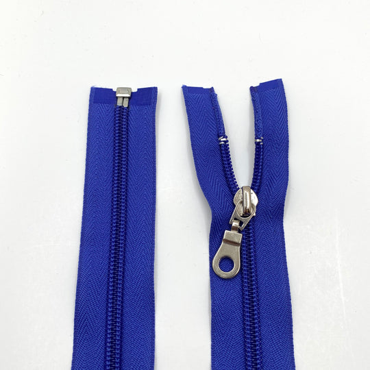 21” Coil Zipper - Separating - Royal Blue - FABCYCLE Deadstock and Sustainble Fabrics and Sewing Supplies (6570802217073)