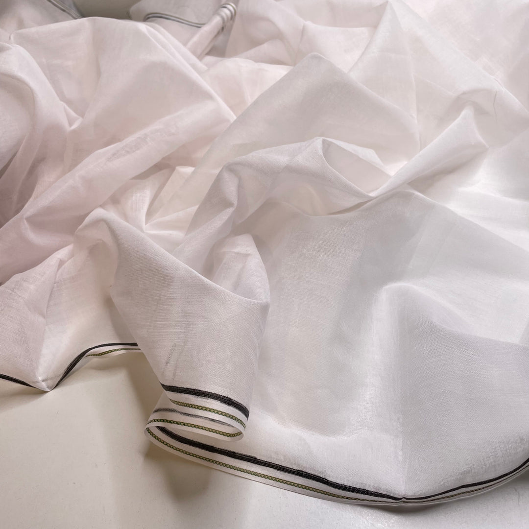 UB - Keep It Light - Made In India Gauze Cotton Woven - White - 4M Bundle - FABCYCLE Deadstock and Sustainble Fabrics and Sewing Supplies