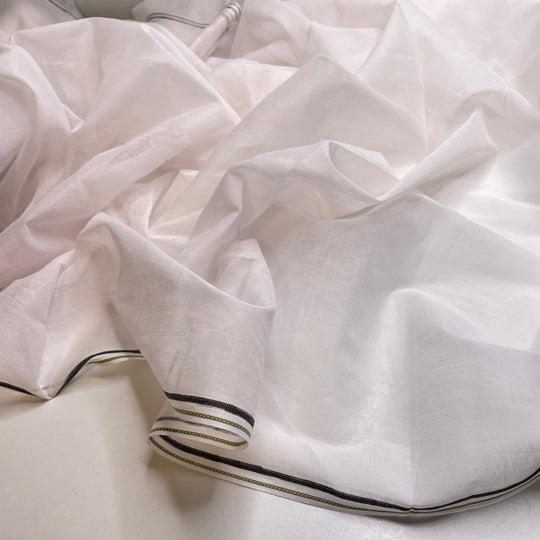 UB - Keep It Light - Made In India Gauze Cotton Woven - White - 4M Bundle - FABCYCLE Deadstock and Sustainble Fabrics and Sewing Supplies