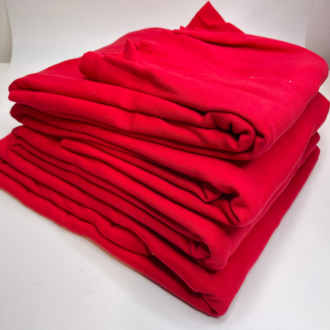 Rib Knit Pack - Cotton Blend - Cherry Red - 4 Pack - FABCYCLE Deadstock and Sustainble Fabrics and Sewing Supplies