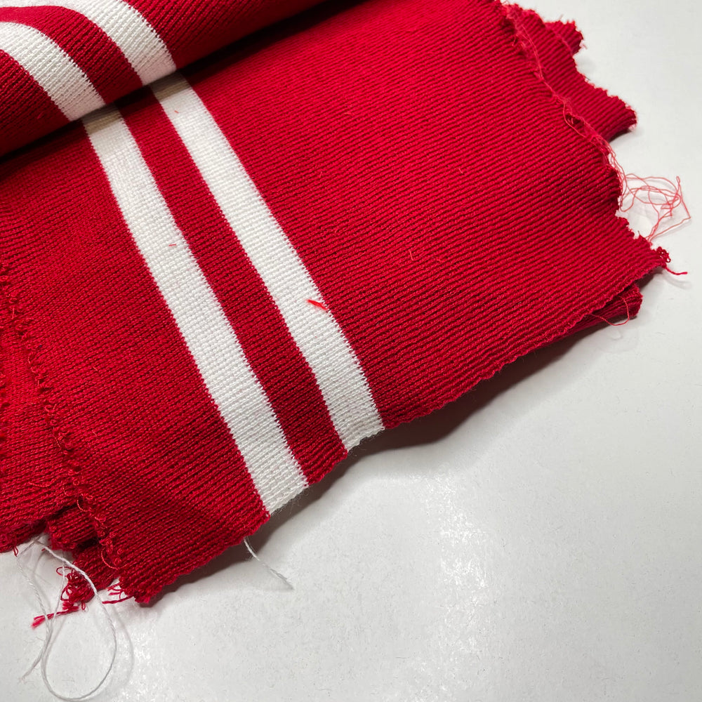 Ribbing - Double Width - Red/White Stripes - 3 Pack - FABCYCLE Deadstock and Sustainble Fabrics and Sewing Supplies (6823108051057)