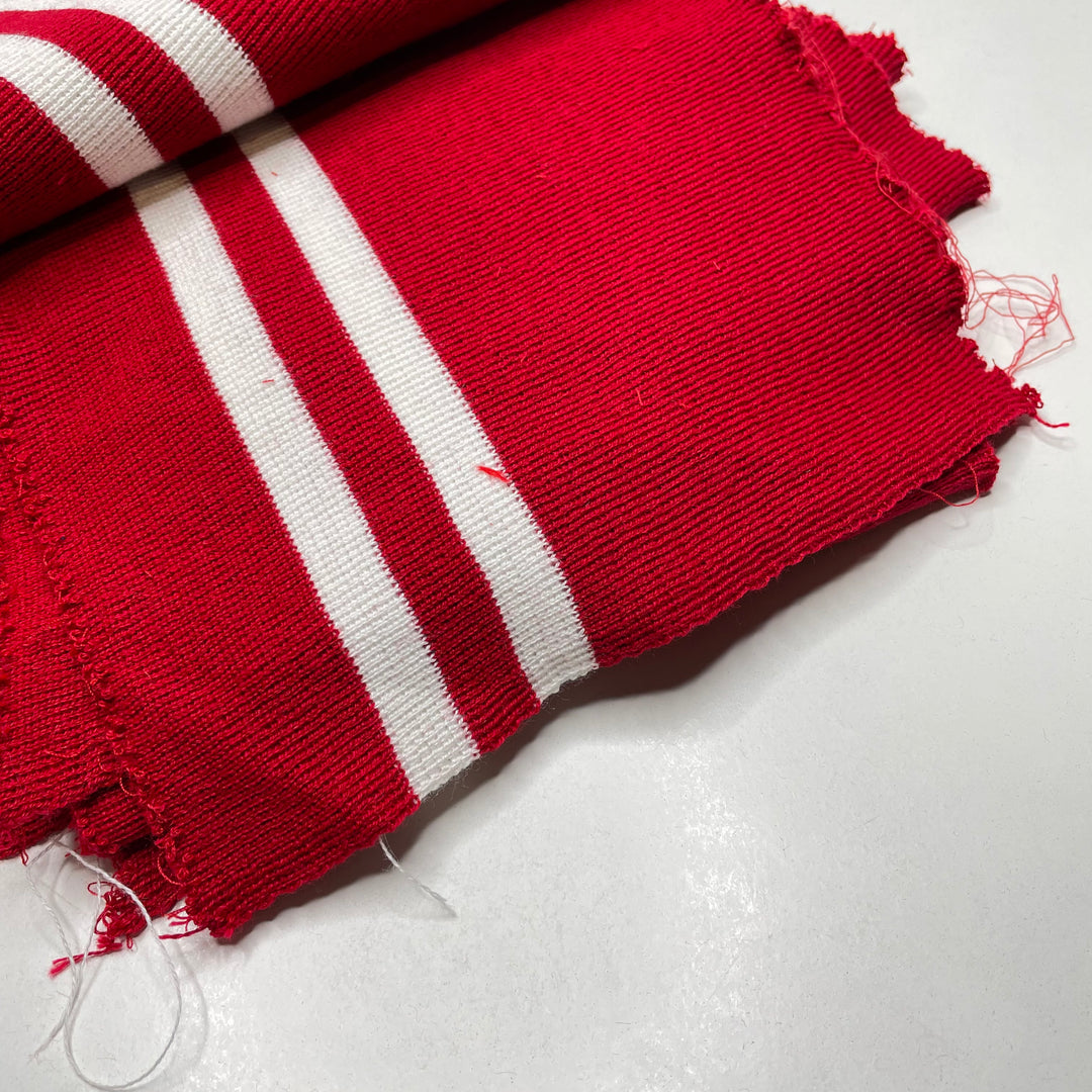 Ribbing - Double Width - Red/White Stripes - 3 Pack - FABCYCLE Deadstock and Sustainble Fabrics and Sewing Supplies (6823108051057)