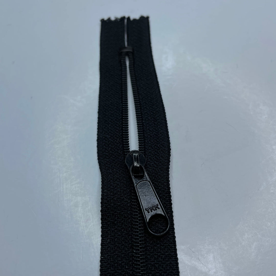 6.5" YKK Coil Zipper - Closed End - Black - FABCYCLE Deadstock and Sustainble Fabrics and Sewing Supplies (6754556379249)