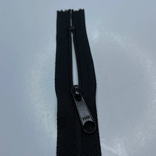 6.5" YKK Coil Zipper - Closed End - Black - FABCYCLE Deadstock and Sustainble Fabrics and Sewing Supplies (6754556379249)