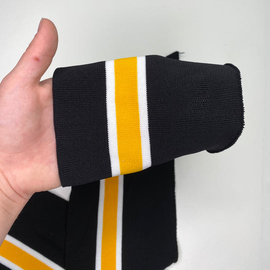 Waistbands Ribbing - Black Multi Stripes - FABCYCLE Deadstock and Sustainble Fabrics and Sewing Supplies (6589018636401)