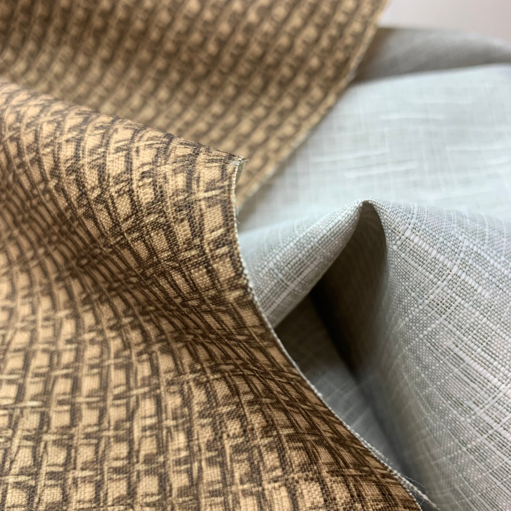 Never Weave Me - Polyester Blend Woven - Beige/Brown Abstract - 1.4M Bundle - FABCYCLE Deadstock and Sustainble Fabrics and Sewing Supplies (6734718206065)