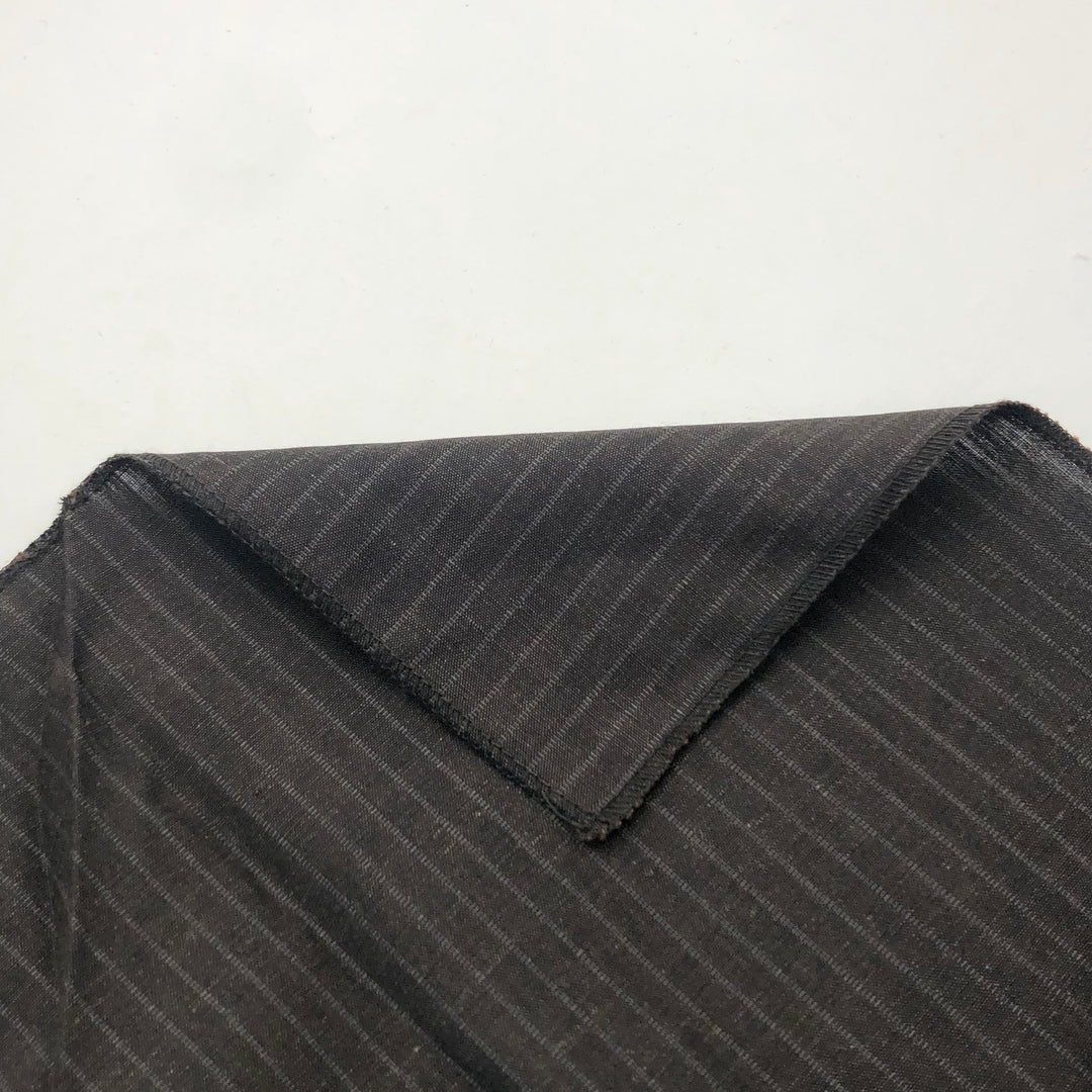 Gravy Brown Pinstripe - Wool Linen Woven - Brown / Grey - 1.15M Bundles - FABCYCLE Deadstock and Sustainble Fabrics and Sewing Supplies (4584927756401)