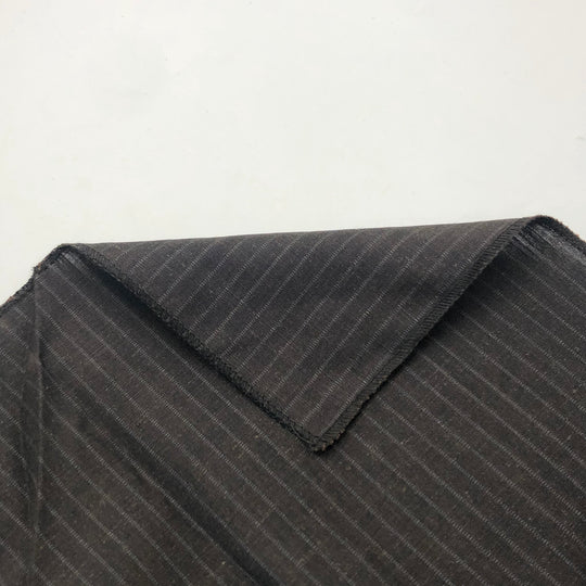Gravy Brown Pinstripe - Wool Linen Woven - Brown / Grey - 1.15M Bundles - FABCYCLE Deadstock and Sustainble Fabrics and Sewing Supplies (4584927756401)