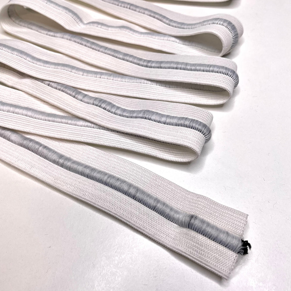 1 ¼" Drawcord Elastic - White/Black - 1M - FABCYCLE Deadstock and Sustainble Fabrics and Sewing Supplies (6660902191217)