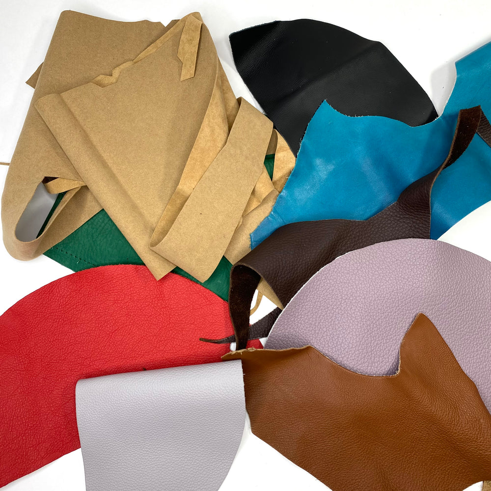 Medium Leather Scraps - Assorted - Per Pound - FABCYCLE Deadstock and Sustainble Fabrics and Sewing Supplies (6580553678961)