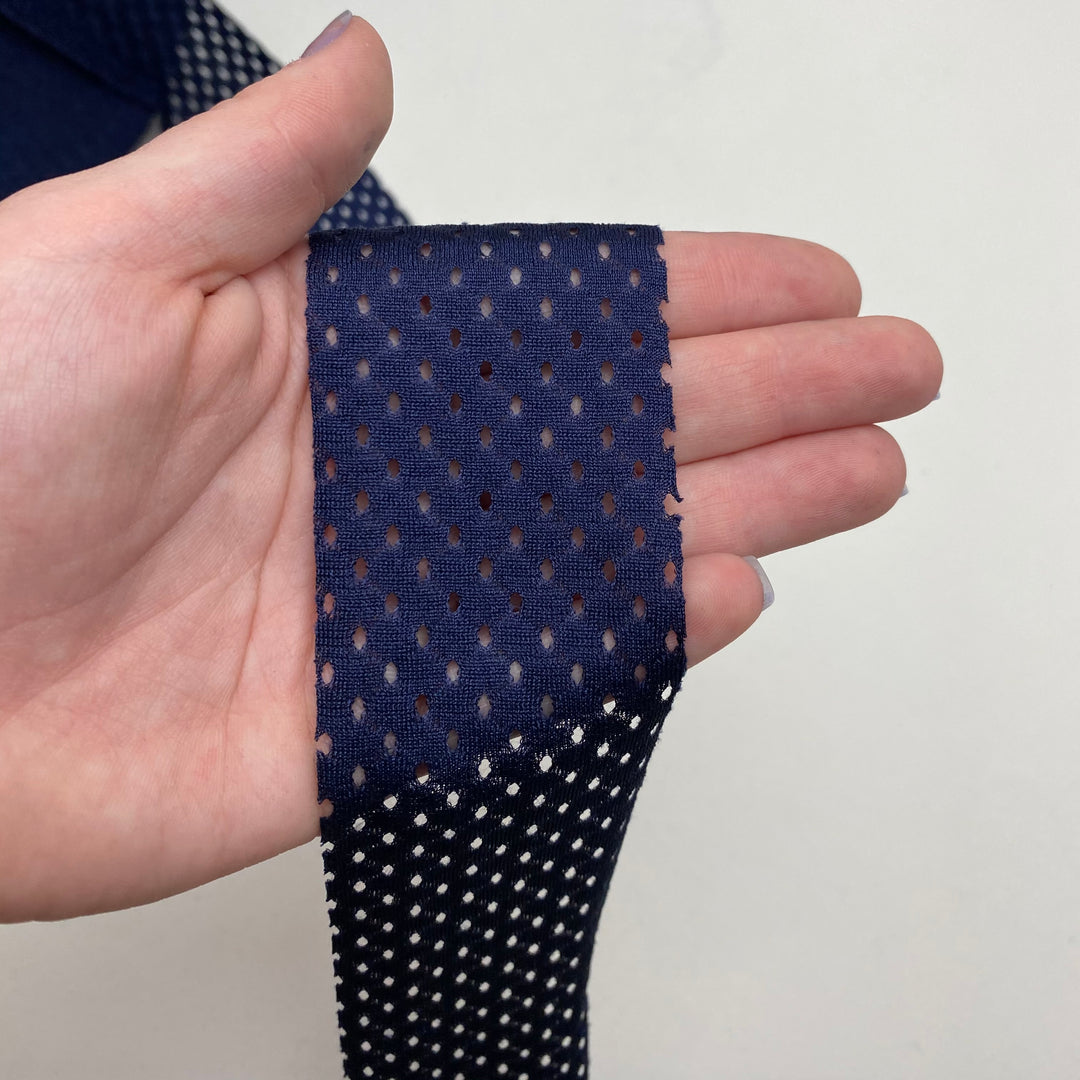 1 3/4" Bias Tape - Sport Mesh - Navy Blue - FABCYCLE Deadstock and Sustainble Fabrics and Sewing Supplies (6539967725681)