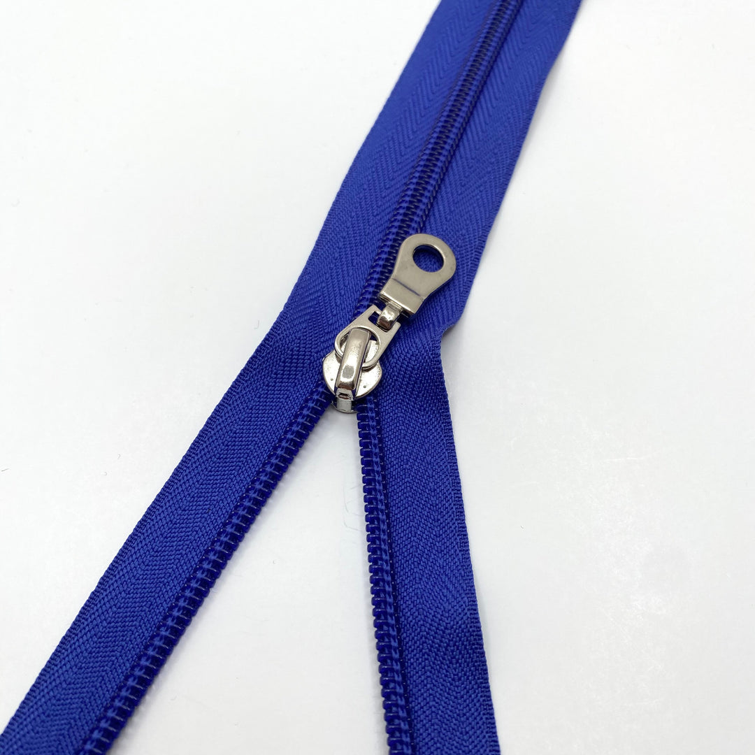 21” Coil Zipper - Separating - Royal Blue - FABCYCLE Deadstock and Sustainble Fabrics and Sewing Supplies (6570802217073)
