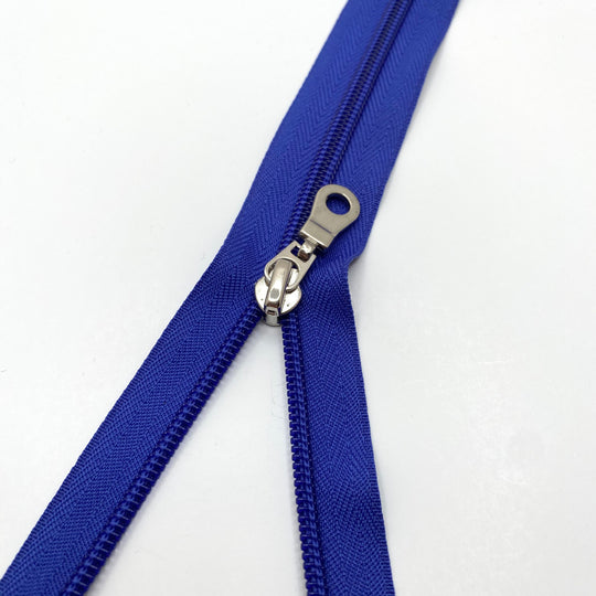 21” Coil Zipper - Separating - Royal Blue - FABCYCLE Deadstock and Sustainble Fabrics and Sewing Supplies (6570802217073)