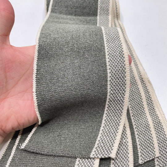 Collars Ribbing - Cream/Olive - 10 Pack - FABCYCLE Deadstock and Sustainble Fabrics and Sewing Supplies (6822753894513)