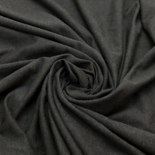 Bamboo/Cotton Stretch Jersey - Pure Black - 2.5M Bundle - FABCYCLE Deadstock and Sustainble Fabrics and Sewing Supplies (4574076338289)