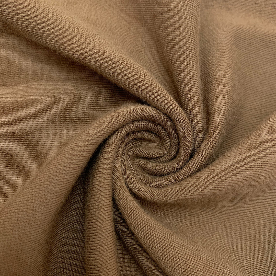 Chocolate Mousse - Bamboo Cotton French Terry - Knit - Brown - 1/2 Meter - FABCYCLE Deadstock and Sustainble Fabrics and Sewing Supplies (4547783753841)
