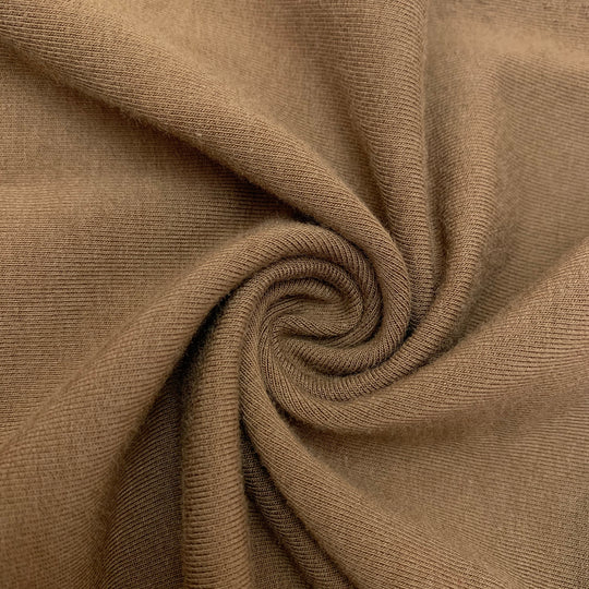 Chocolate Mousse - Bamboo Cotton French Terry - Knit - Brown - 1/2 Meter - FABCYCLE Deadstock and Sustainble Fabrics and Sewing Supplies (4547783753841)
