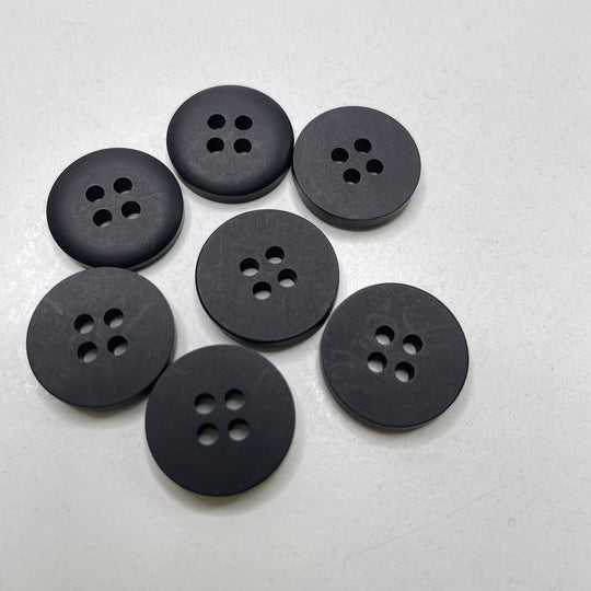 4 Hole Button - 18MM Plastic - Black - 50 Pack - FABCYCLE Deadstock and Sustainble Fabrics and Sewing Supplies (6744547819633)