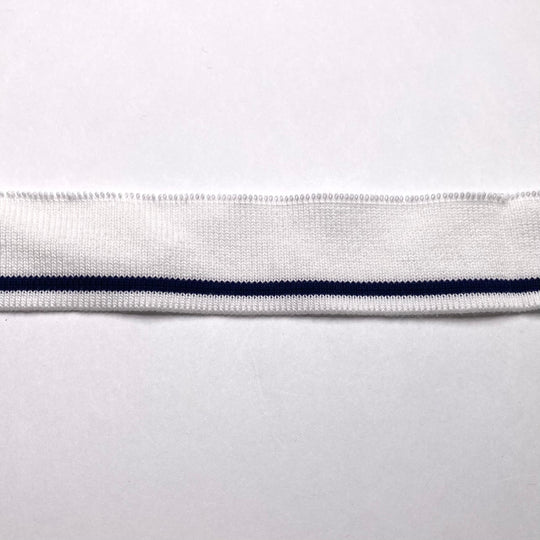 Cuffs Ribbing - White/Navy Stripes - FABCYCLE Deadstock and Sustainble Fabrics and Sewing Supplies (6589102489713)