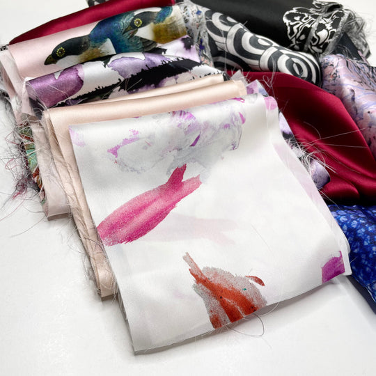 Scrap Silk Satin Pack - 1 Pound - FABCYCLE Deadstock and Sustainble Fabrics and Sewing Supplies (6793955377265)