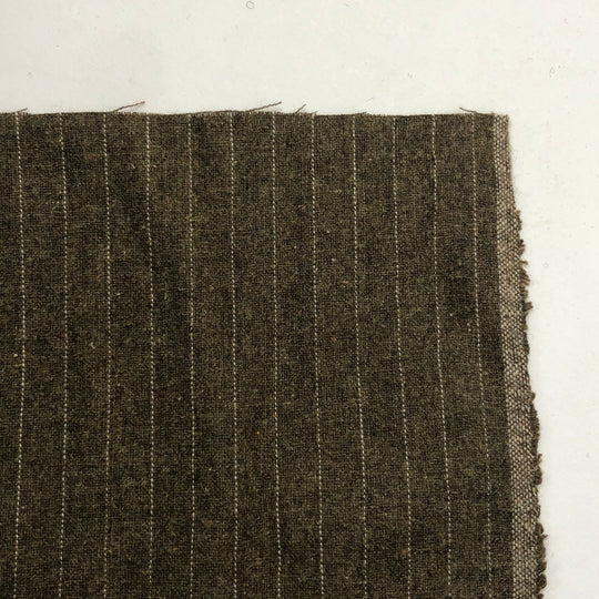 Waistcoat Pinstripes - Wool Woven - Olive Brown - 0.78M Bundle - FABCYCLE Deadstock and Sustainble Fabrics and Sewing Supplies (4585043492977)
