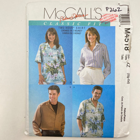 Sewing Pattern - Unisex - McCall’s M4518 - FABCYCLE Deadstock and Sustainble Fabrics and Sewing Supplies (6555719598193)