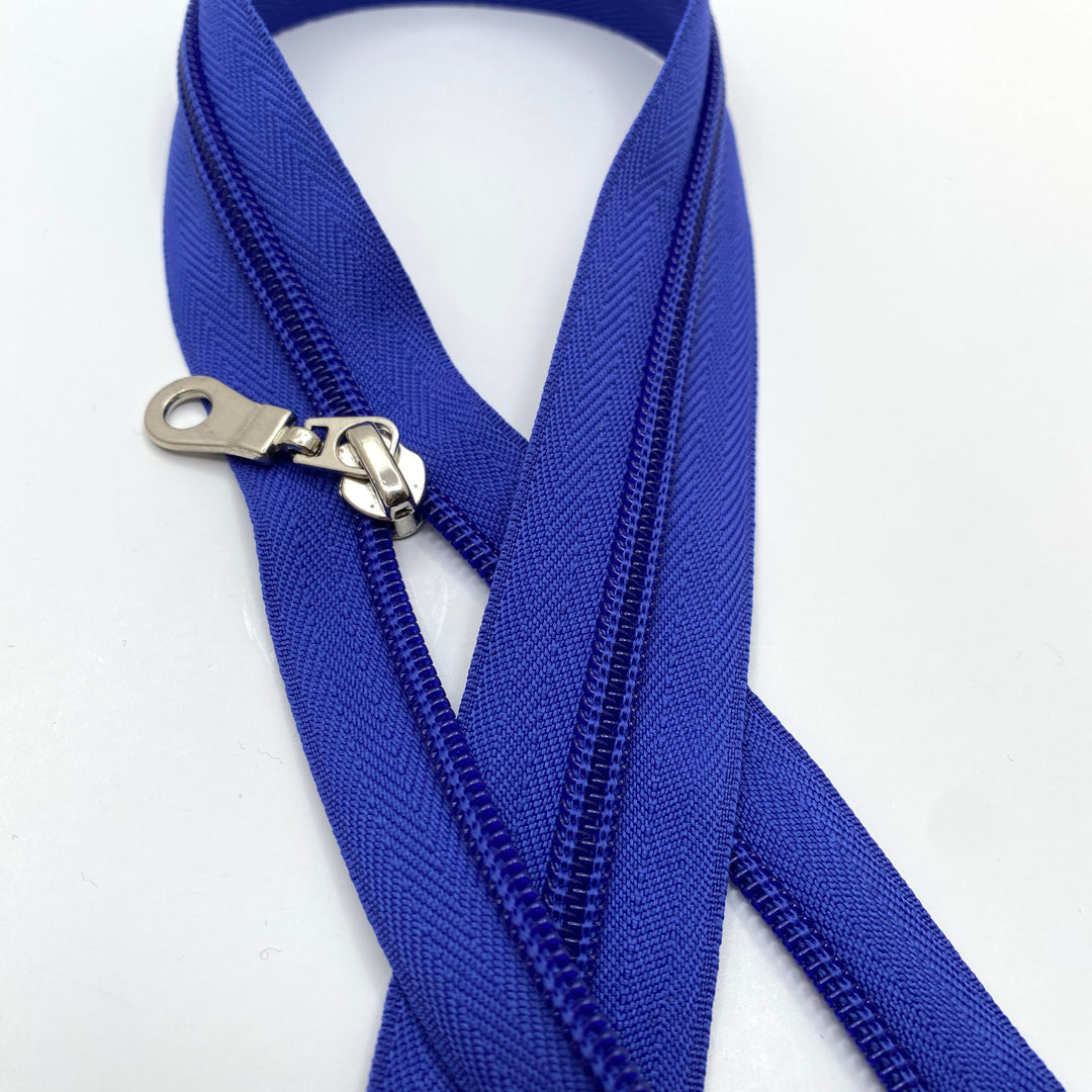 21” Coil Zipper - Separating - Royal Blue - FABCYCLE Deadstock and Sustainble Fabrics and Sewing Supplies (6570802217073)