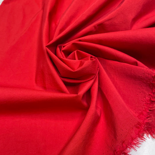 Red Carnations - Cotton Blend Woven - Red - Bundles - FABCYCLE Deadstock and Sustainble Fabrics and Sewing Supplies (6725251727473)