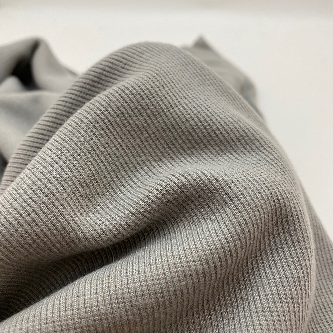 Bamboo Cotton 2X2 Rib - Knit - Chinchilla - Grey - 1/2 Meter - FABCYCLE Deadstock and Sustainble Fabrics and Sewing Supplies (4563292553329)