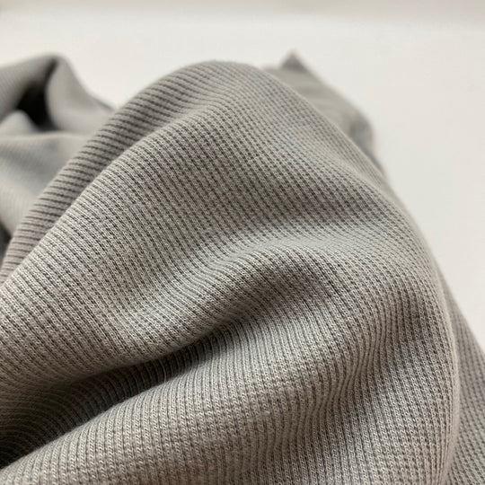 Bamboo Cotton 2X2 Rib - Knit - Chinchilla - Grey - 1/2 Meter - FABCYCLE Deadstock and Sustainble Fabrics and Sewing Supplies (4563292553329)