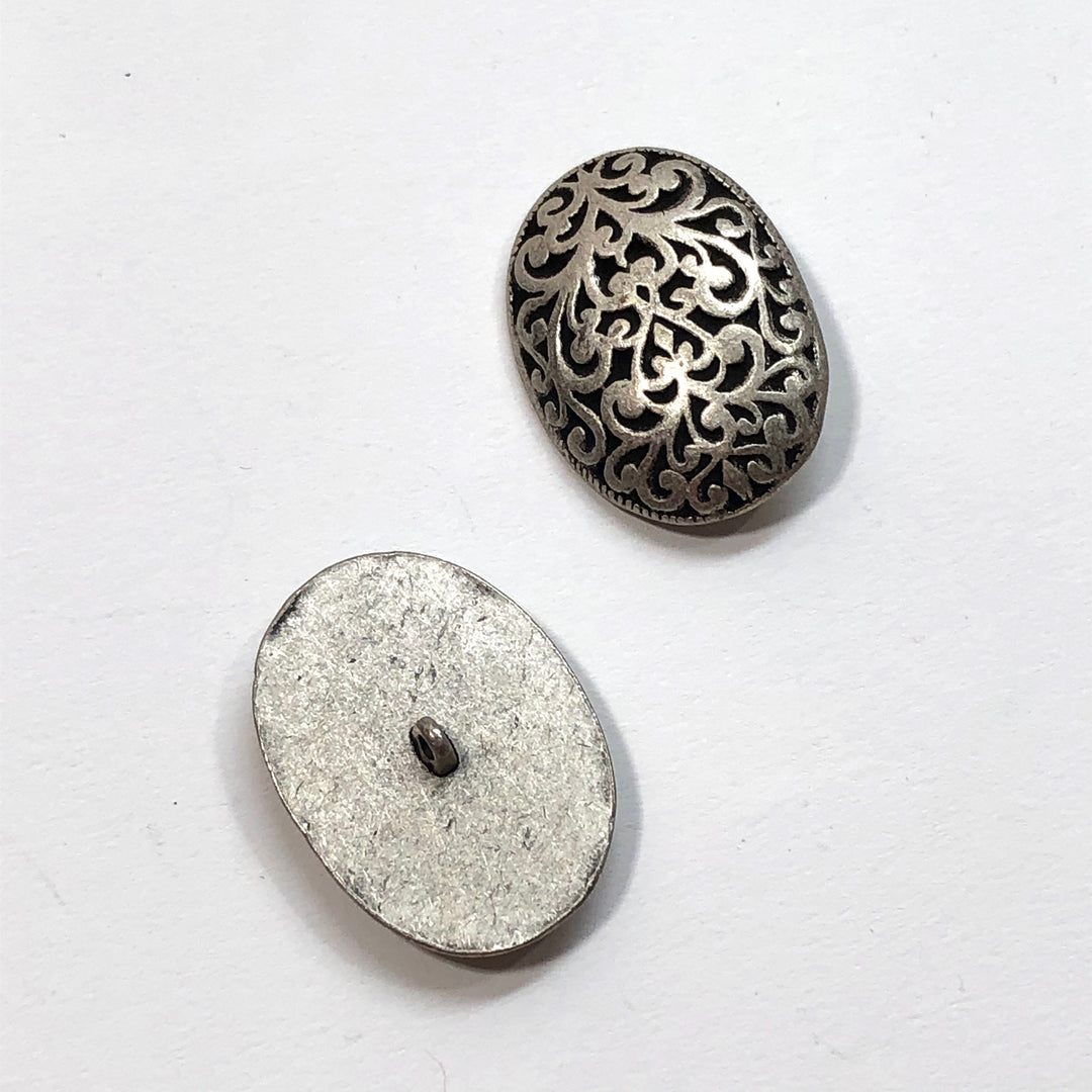 35mm Shank Button - Silver Coloured Metal - Individual - FABCYCLE Deadstock and Sustainble Fabrics and Sewing Supplies (4607434555505)