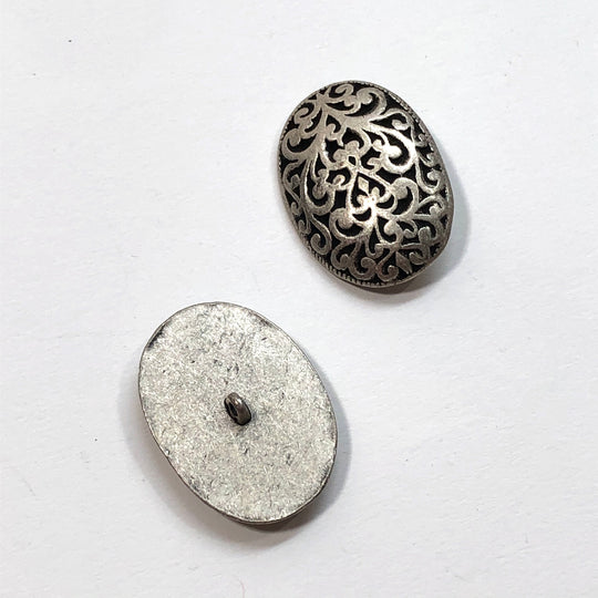 35mm Shank Button - Silver Coloured Metal - Individual - FABCYCLE Deadstock and Sustainble Fabrics and Sewing Supplies (4607434555505)